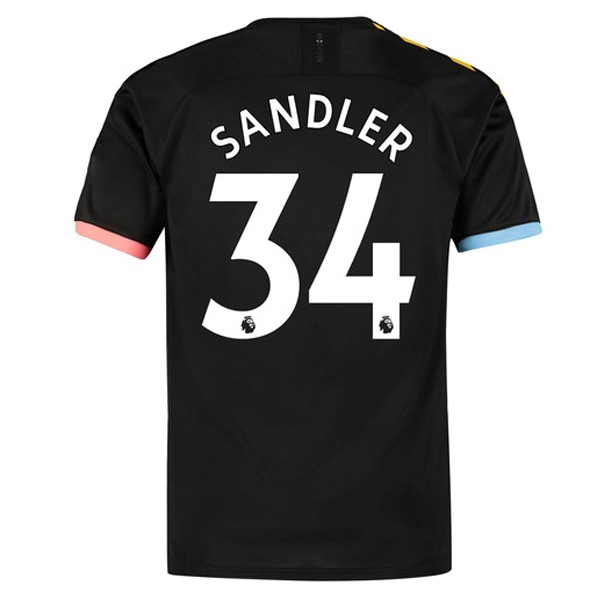 Camiseta Manchester City NO.34 Sandler Segunda equipación 2019-2020 Negro